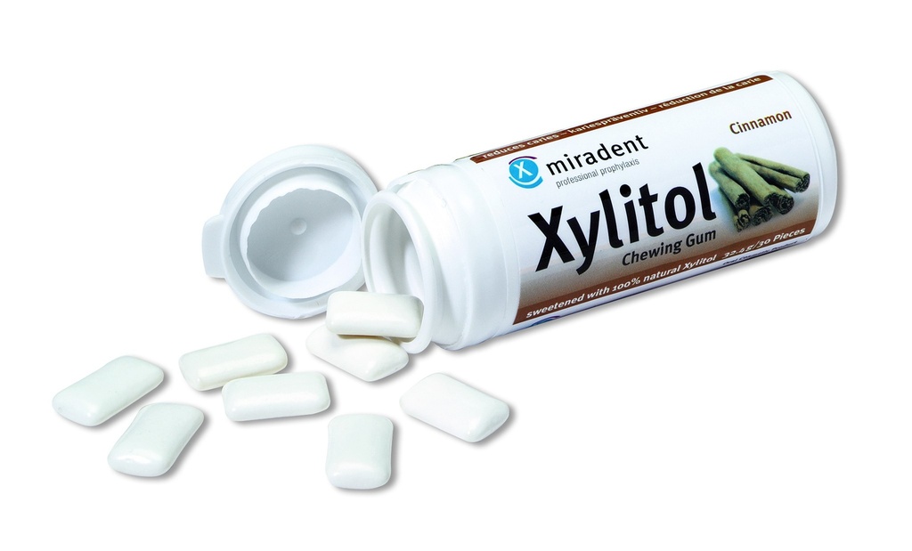 Chicles Xylitol Miradent sabor Canela bote 30 gr				