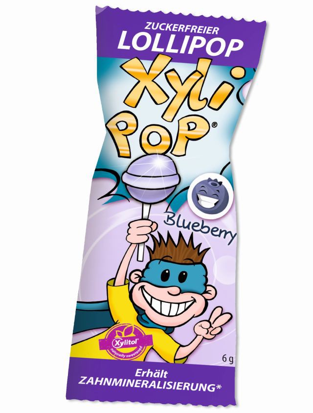 XyliPOP Lollypop - Caramelo de palo sabor BLUEBERRY