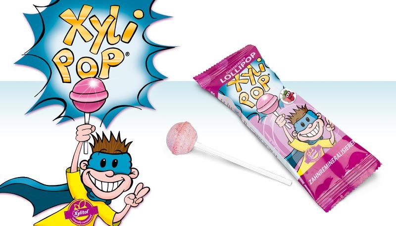 25 uds Xylipop Lollypop - Caramelo de Palo Sabor Fresa