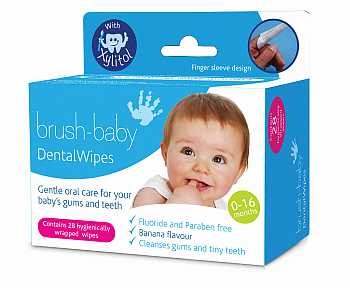 [BRB042] Toallitas con Xylitol para limpieza dental Brush Baby