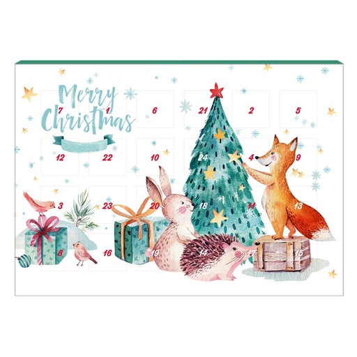 CALENDARIO ADVIENTO NAVIDADES 2019 DE CHOCOLATE CON LECHE Y XILITOL