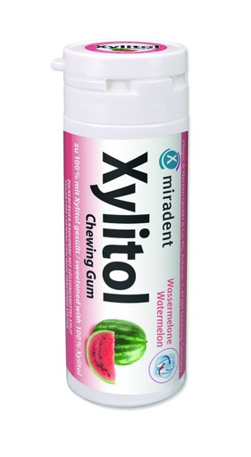 [630225] Chicles Xylitol Miradent sabor Sandia bote 30 gr