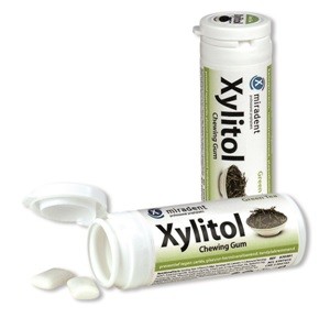 [630091] Chicles Xylitol Mirandent sabor Te Verde bote 30 gr
