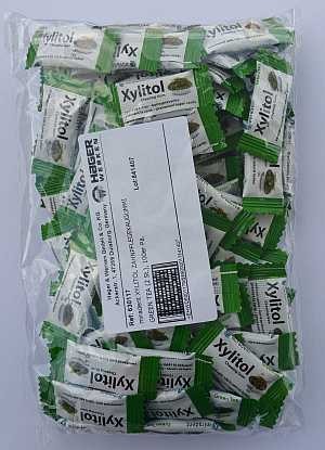 [630117] Chicle Xylitol Miradent bolsa 100x2 uds Sabor Te Verde