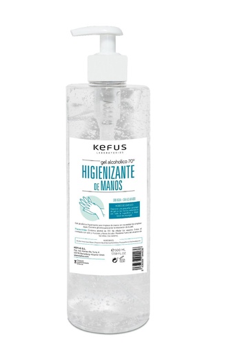 GEL HIDROALCOHÓLICO 500 ML - HIGIENIZANTE DE MANOS KEFUS