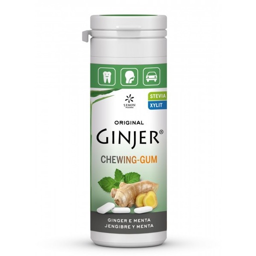 [400103] GINJER Chicles  Jengibre-Menta bote 30 gr