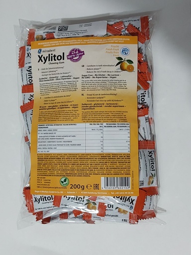 [630088] Chicle Xylitol Miradent bolsa 100x2 uds Sabor Frutas