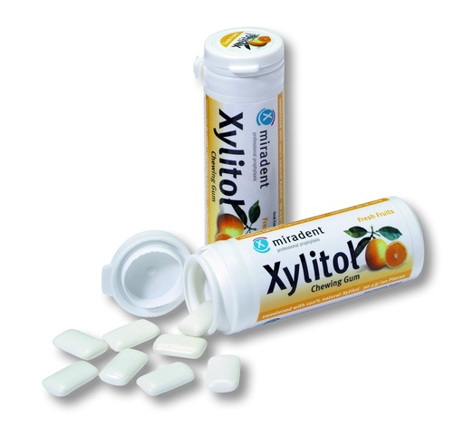 [630082] Chicles Xylitol  Miradent sabor Frutas bote 30 gr				