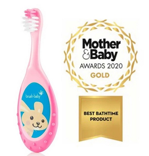 [BRB207RO] FLOSSBRUSH CEPILLO INFANTIL 0-3 AÑOS COLOR ROSA