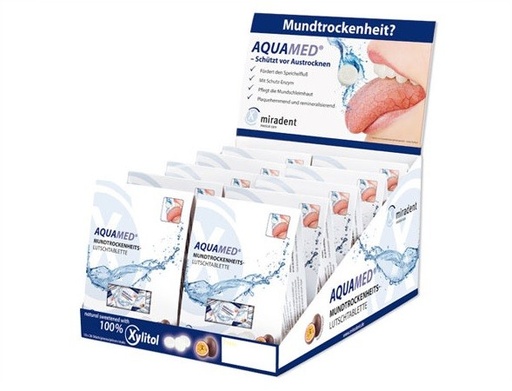 [635207] Display Pastillas AQUAMED DRY MOUTH 10 CAJAS