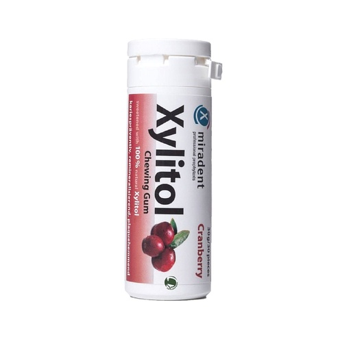 [630090] Chicles Xylitol Miradent sabor Arándanos bote 30 gr				