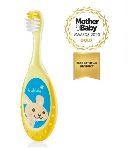 [BRB207AM] FLOSSBRUSH CEPILLO INFANTIL 0-3 AÑOS COLOR AMARILLO